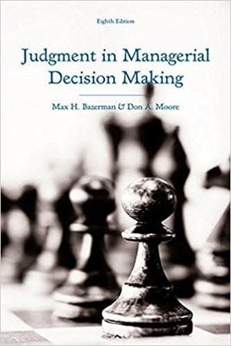 Judgment in Managerial Decision Making 8th by Bazerman – PDF ebook