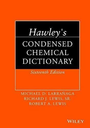 Hawleys Condensed Chemical Dictionary 16Th Edition – PDF ebook