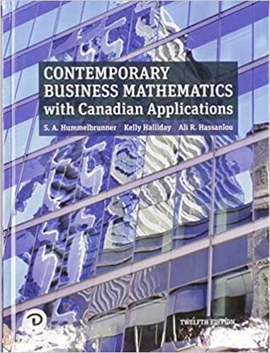 Contemporary Business Mathematics with Canadian Applications 12th Edition – PDF ebook