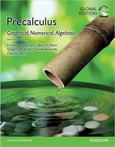 Precalculus: Graphical, Numerical, Algebraic, Global Edition 9th Edition – PDF ebook