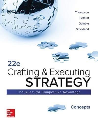 Crafting and Executing Strategy: Concepts 22nd Edition by Arthur Thompson Jr – PDF ebook
