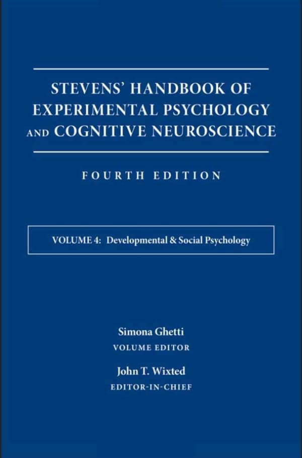 vol 4 Handbook of Experimental Psychology and Cognitive Neuroscience pdf