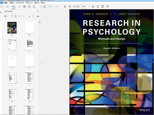 Research In Psychology Methods And Design, 8th Edition – PDF ebook