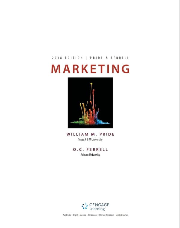Marketing 2018 19th Edition by William M. Pride – PDF ebook