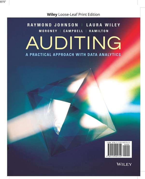 Auditing A Practical Approach With Data Analytics – PDF ebook