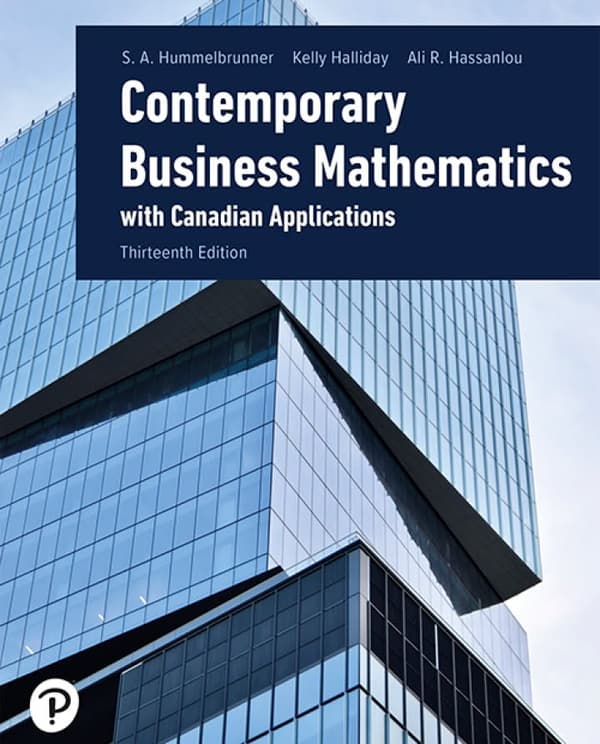 Contemporary Business Mathematics with Canadian Applications 13e