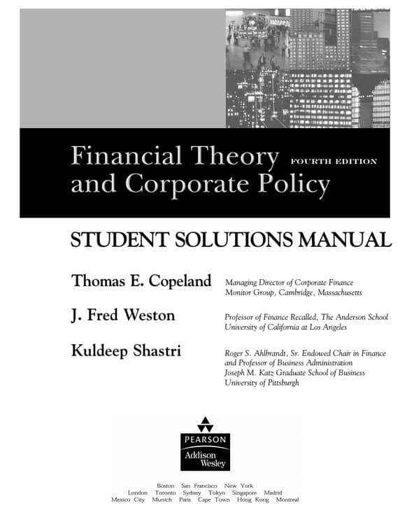 Financial Theory and Corporate Policy (4th edition) + Solution Manual — Copeland & Weston - Image 3